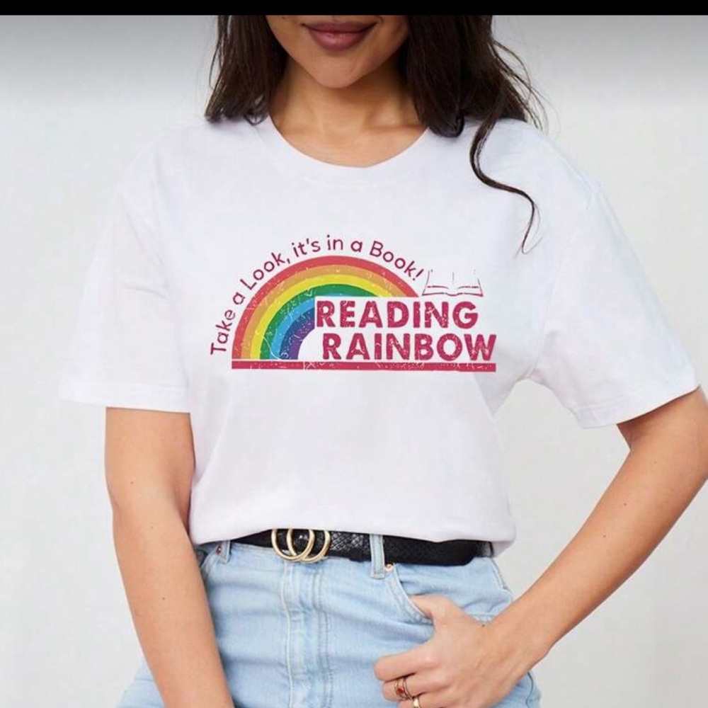 Reading Rainbow White T-Shirt size l/xl (Cart J-109)